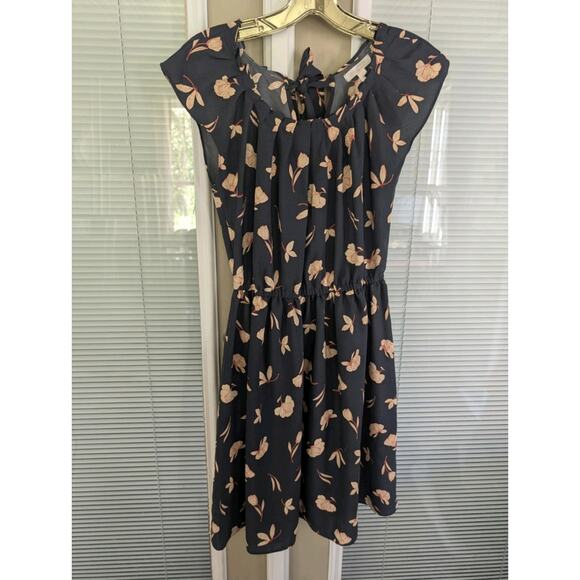 Lauren Conrad Navy Blue Casual Dress Back Tie Travel Vacation Summer Size XS - Picture 1 of 8